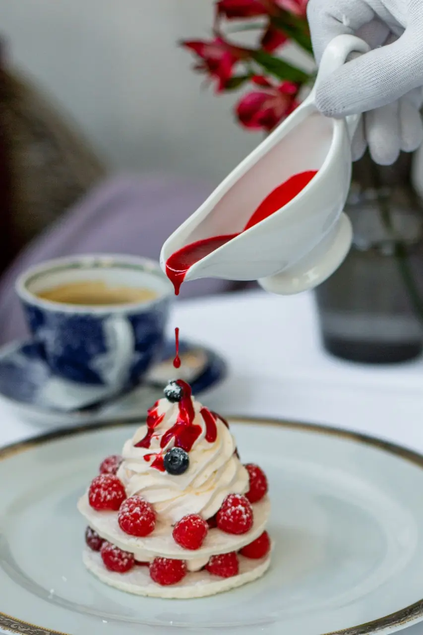 Signature dessert plate presentation